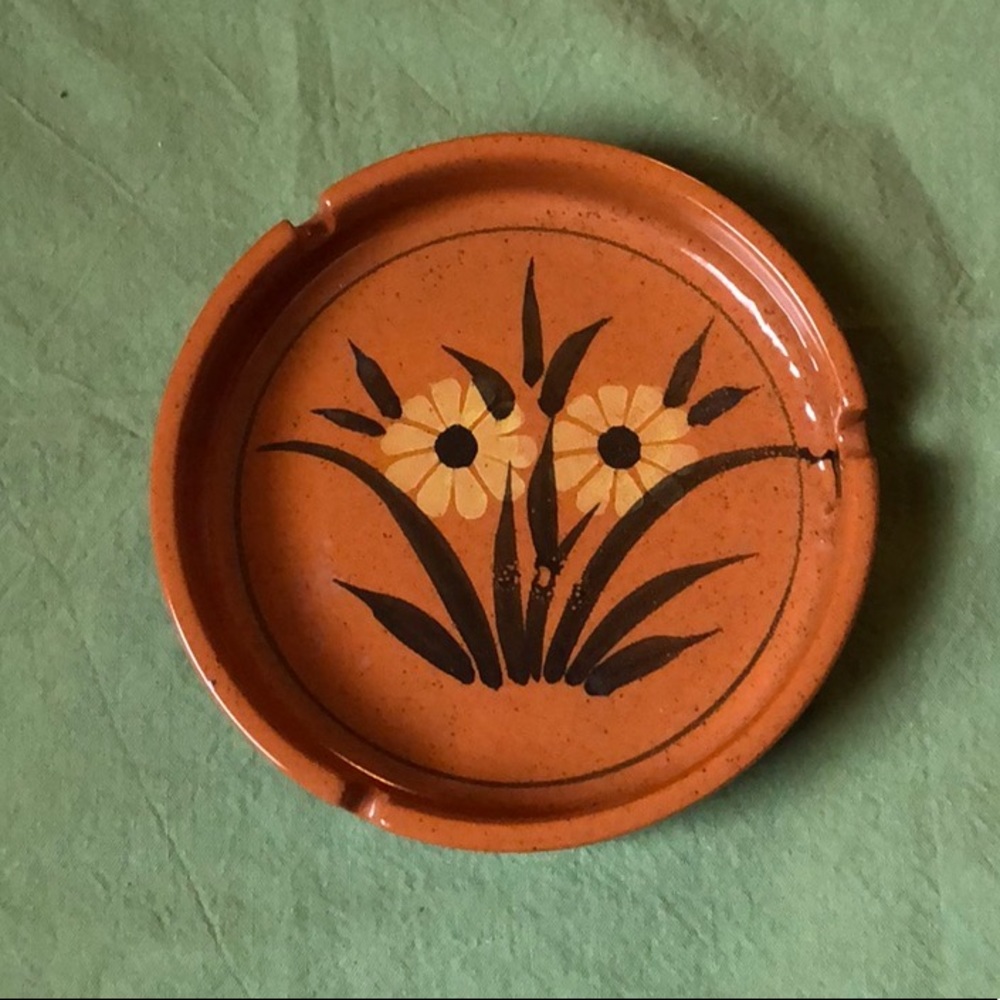 Floral Ceramic Ashtray